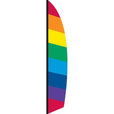 Rainbow Striped Feather Banner Flag - 16'
