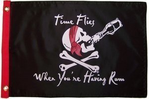 Time Flies When You're Having Rum 3' x 5' Grommeted Pirate Flag