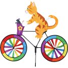 Orange Kitty on a Bicycle/Bike Garden Spinner - 30" by Premier
