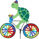 Turtle on a Bicycle/Bike Spinner - 20" by Premier Kites