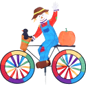 Scarecrow on Bicycle/Bike Spinner - 30" - by Premier