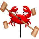 Red Crab WhirliGig Yard Garden Spinner - 12" by Premier