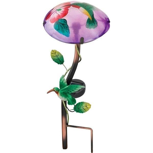 Mushroom Solar Garden Light Stake - Hummingbird
