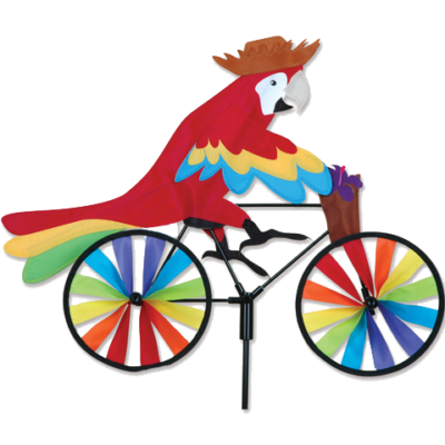 Parrot on a Bicycle/Bike Garden Spinner - 20" by Premier Kites