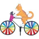 Orange Kitty on a Bicycle/Bike Garden Spinner - 20" by Premier