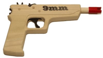 9mm Wood Rubber Band Pistol by Magnum Enterprises