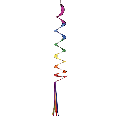 Rainbow Curlie Twister with Tails - 72" - by In The Breeze