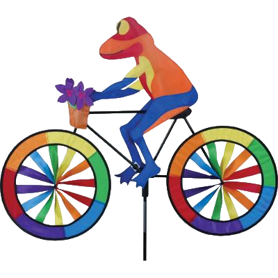 Poison Dart Frog on a Bicycle/Bike Garden Spinner - 20" by Premier Kites