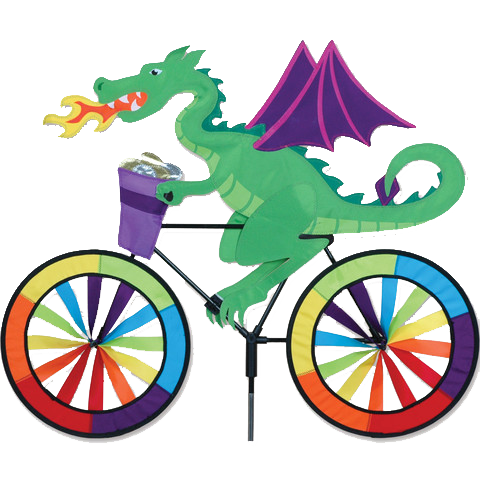 Dragon on a Bicycle/Bike Garden Spinner - 30" by Premier Kites