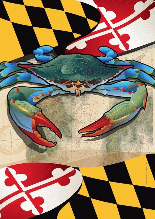 Maryland Blue Crab 28" x 40" Banner House Flag