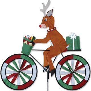 Reindeer on a Bicycle/Bike Garden Spinner - 30" by Premier Kites