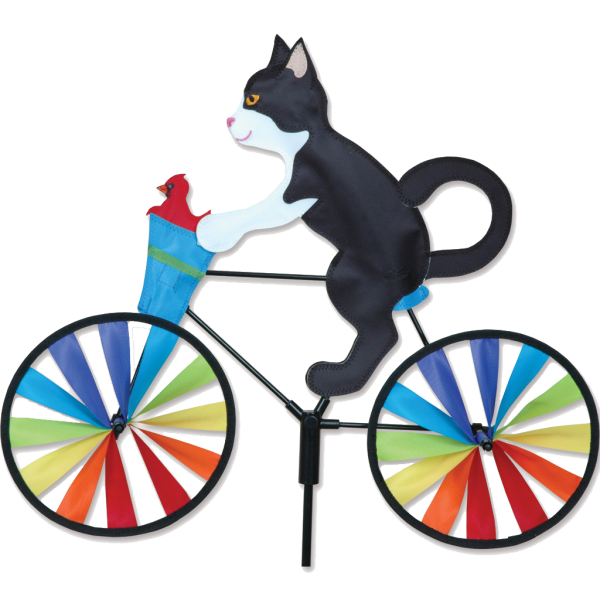 Tuxedo Cat on a Bicycle/Bike Spinner - 20" by Premier Kites