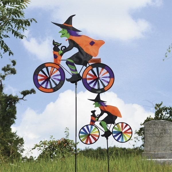 Witch on a Bicycle/Bike Spinner - 20" by Premier Kites Garden