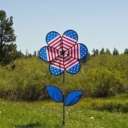 Patriotic Flower Garden Spinner 19" by In The Breeze