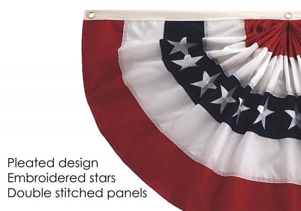 Patriotic Large Pleated Bunting 3' x 6' by In The Breeze