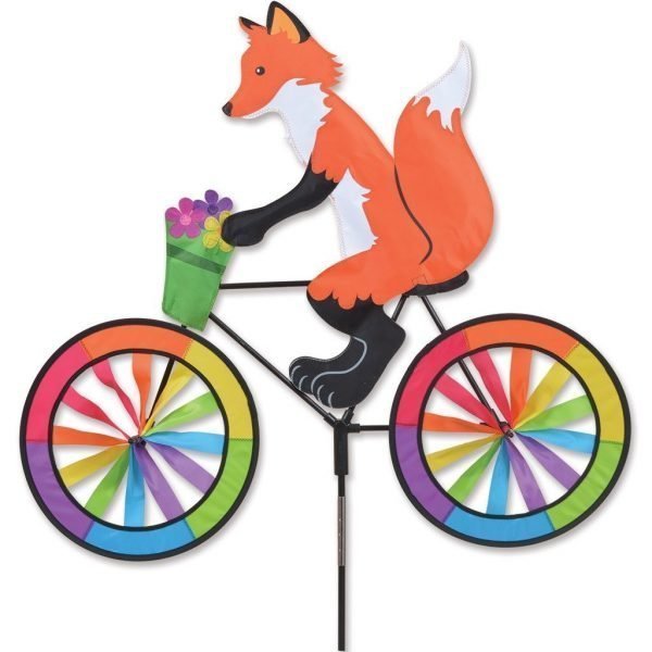 Fox on a Bicycle/Bike Garden Spinner - 30" By Premier Kites
