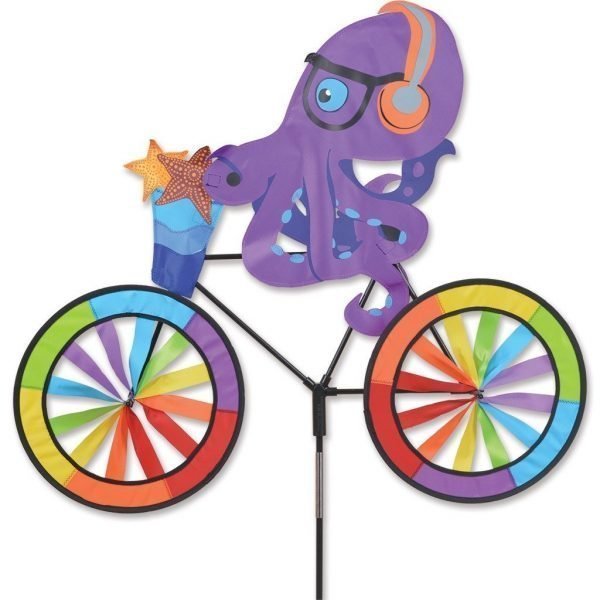 Octopus & Headphones on a Bicycle/Bike Garden Spinner - 30" By Premier Kites