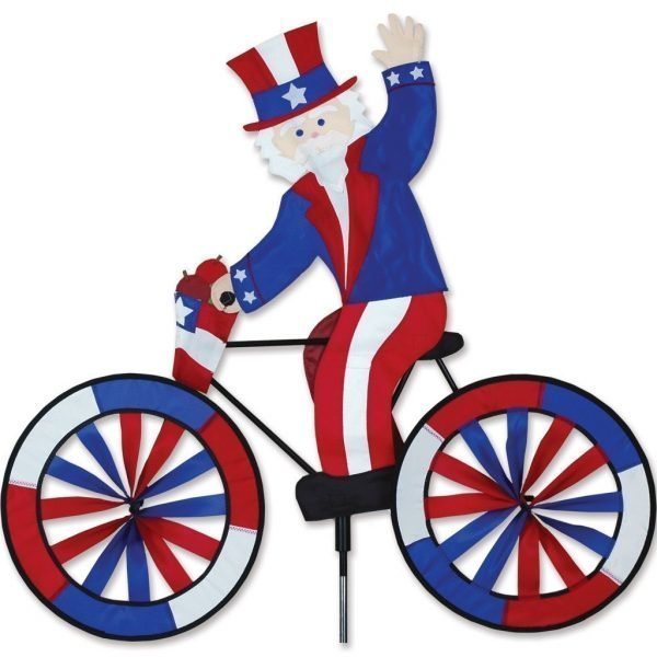 Uncle Sam on a Bicycle/Bike Garden Spinner - 30" By Premier Kites