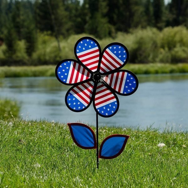 Patriotic Flower Garden Spinner by In The Breeze - 12"