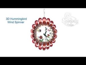 Hummingbird 3D Wind Spinner by Spinfinity - 12" Diameter-0