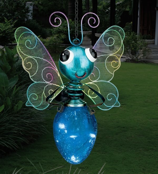 Solar Butterfly Lantern - Blue-126919