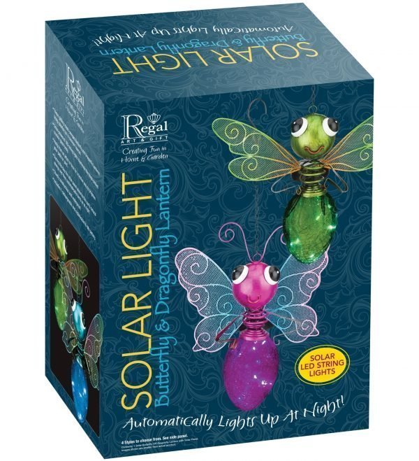 Solar Butterfly Lantern - Pink-126921