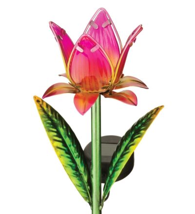 Mini Solar Garden Stake - Pink Tulip
