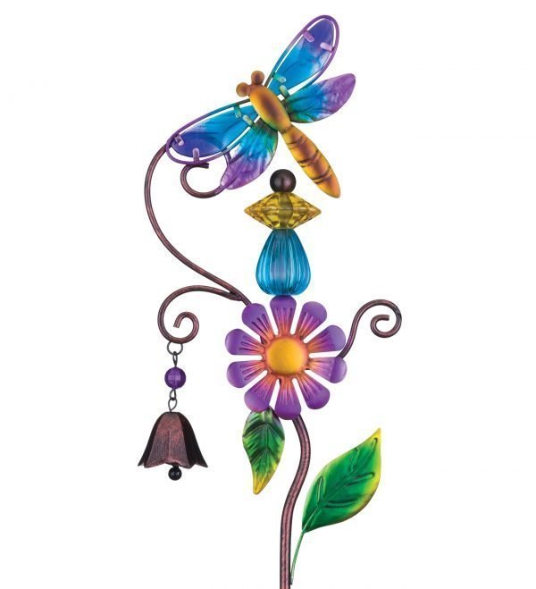 Topiary Bell Garden Stake - Dragonfly