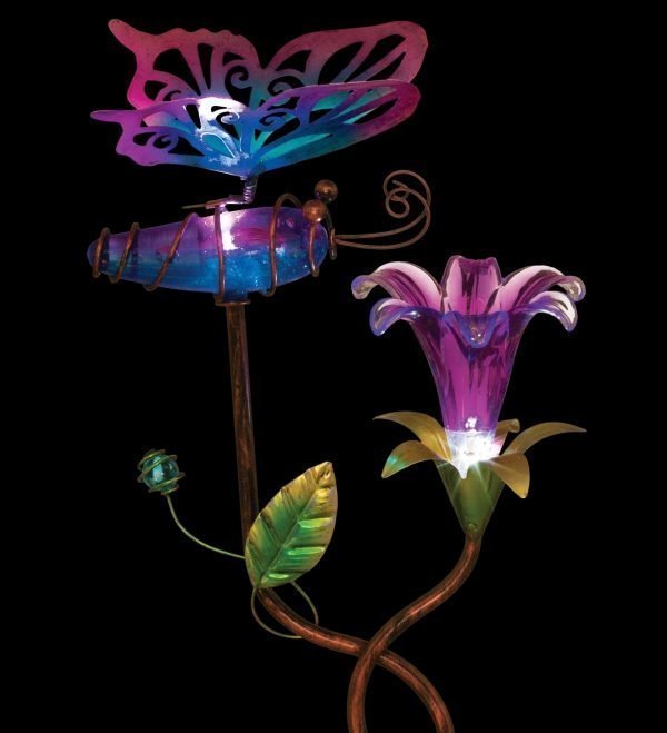 Ellipse Flower Solar Stake - Butterfly-126864