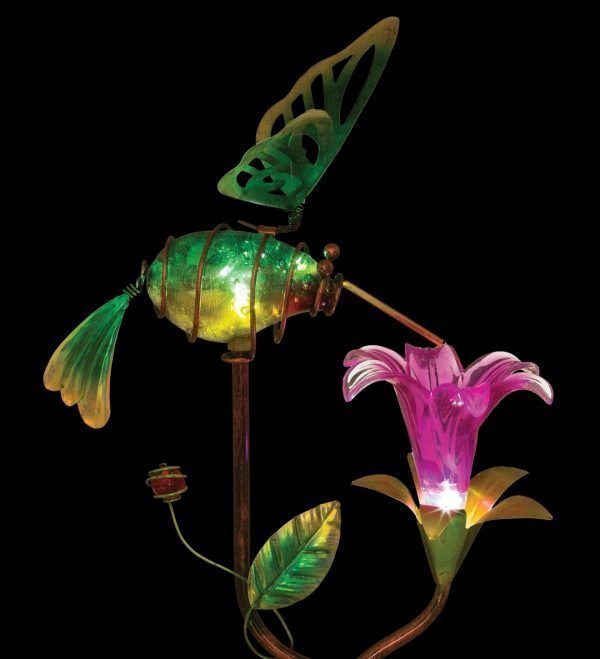 Ellipse Flower Solar Stake - Hummingbird-126877