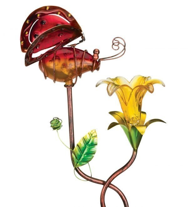 Ellipse Flower Solar Stake - Ladybug