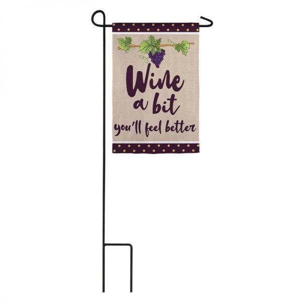 Wine A Bit - Garden Size Linen Flag