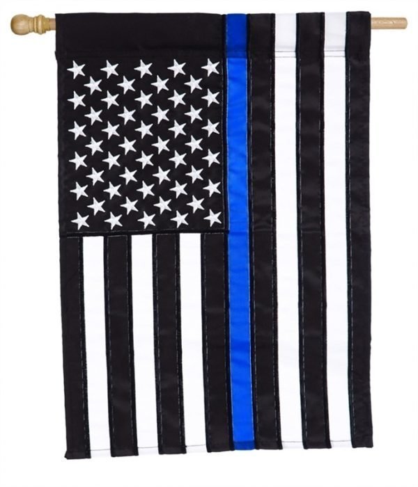 Thin Blue Line House Applique Flag by Evergreen