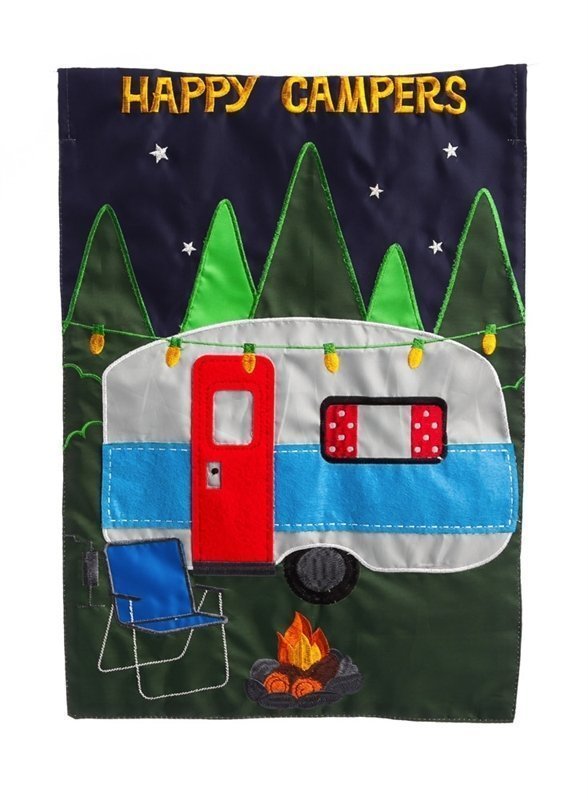 Livin' the Life - Happy Campers - Garden Size Applique Flag