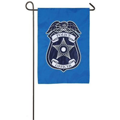 Police Department Garden Applique Flag-0