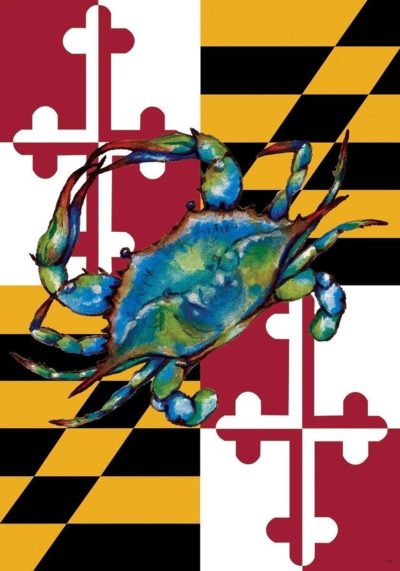 Blue Crab Maryland House Flag by Custom Decor-0