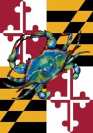 Blue Crab Maryland Garden Flag by Custom Decor
