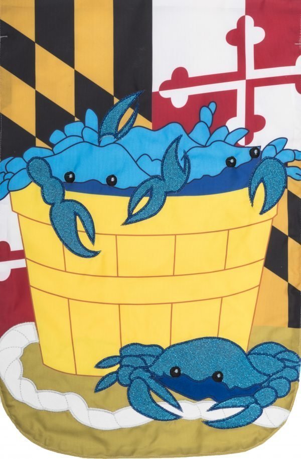 Crab Basket Garden Flag by Custom Decor