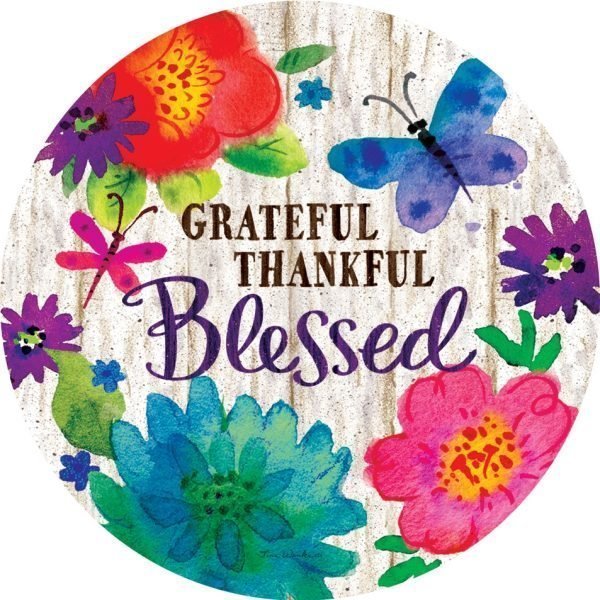 Grateful, Thankful, Blessed Magnet by Custom Decor