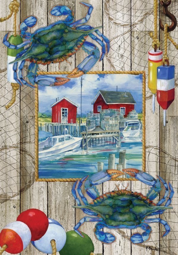 Crab Shack House Flag by Custom Decor