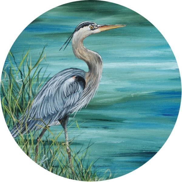 Blue Heron in Marsh Magnet by Custom Decor