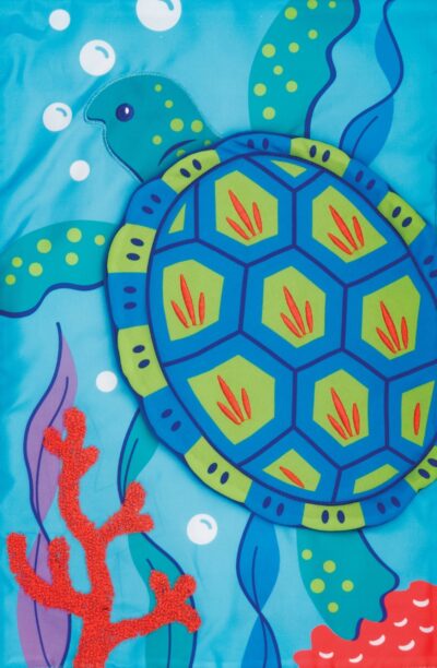Sea Turtle Applique Garden Flag by Custom Decor