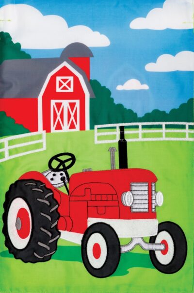 Farm Tractor Applique Garden Flag by Custom Decor