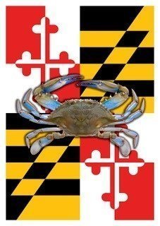 Crab on Maryland Flag House Flag