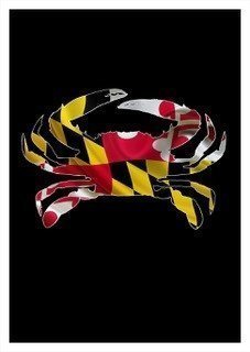 Crab with Maryland Flag House Flag