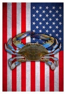 Crab USA Garden Flag