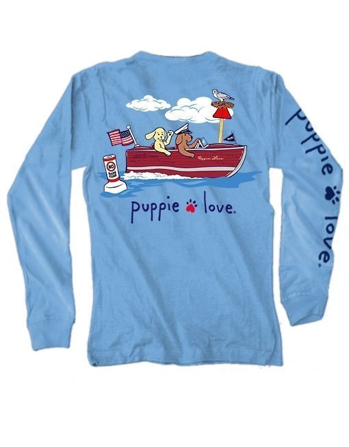 Puppie Love Boat Pup Long Sleeve T-Shirt by Maryland Brand