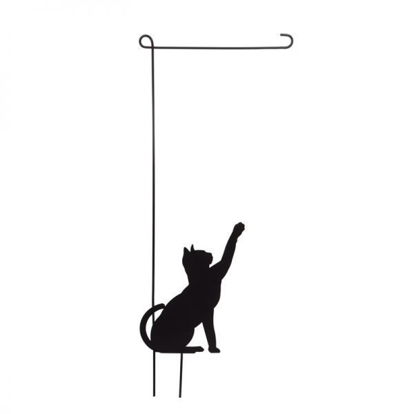 Cat Silhouette Garden Flag Stand - by Evergreen