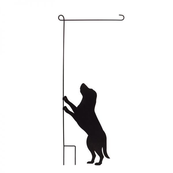 Dog Silhouette Garden Flag Stand - by Evergreen