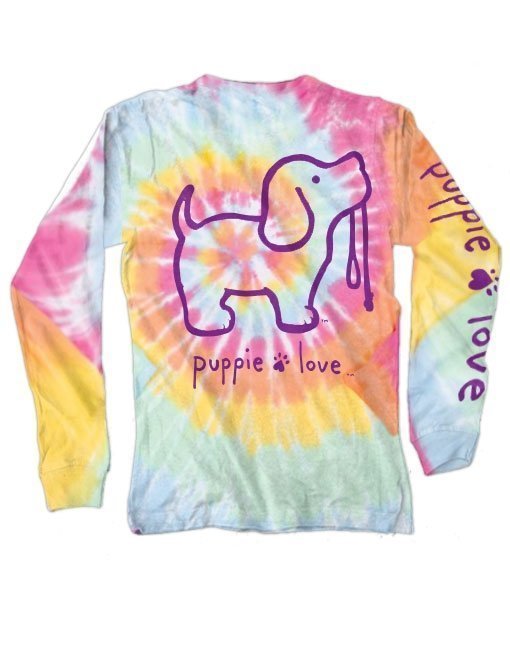 Puppie Love Pup Tie Dye Long Sleeve T-Shirt by Maryland Brand